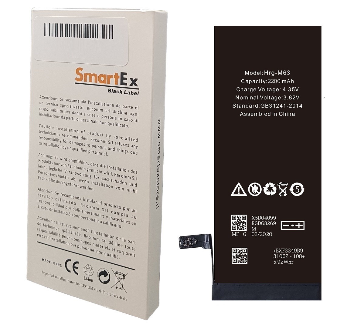 SMARTEX Smartex® Batteria per iPhone 6S maggiorata capacità potenziata 2200 mAh 